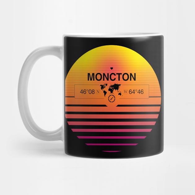 Moncton, New Brunswick Retro Sunset by MapYourWorld